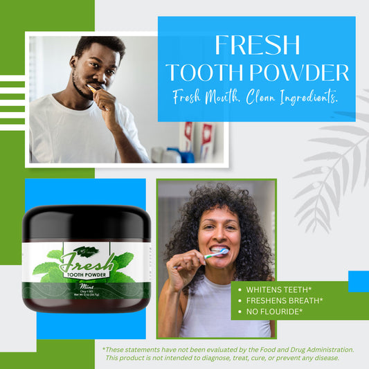 Fresh Calcium Bentonite Clay and Herbal Healing Tooth Powder