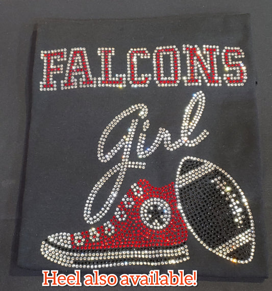 Falcons Girl Rhinestone Shirt - Size Small