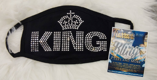 King/Queen Rhinestone Face Mask