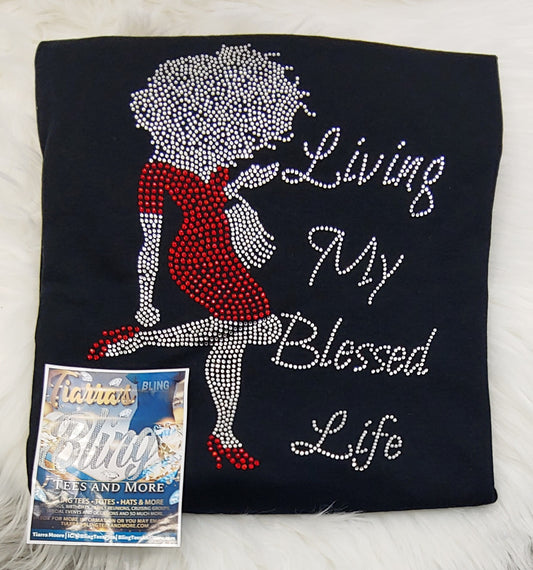 Living My Blessed Life Rhinestone T-Shirt