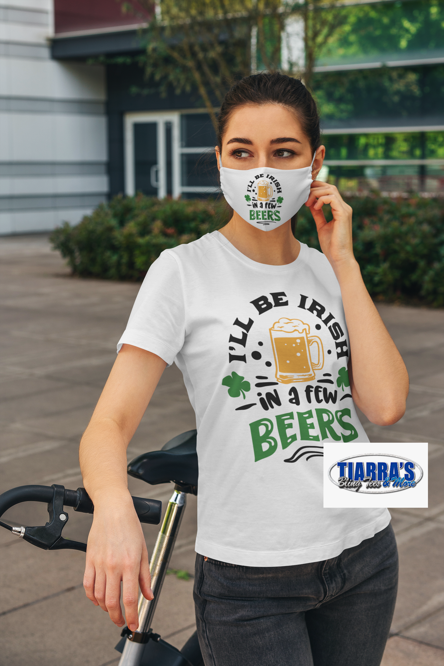 I'll Be Irish In a Few Beers T-Shirt w/ Optional Matching Mask