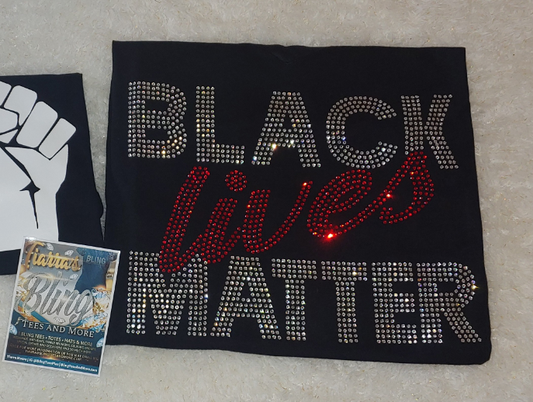 Rhinestone Black Lives Matter Shirt with Script
