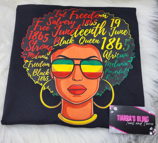 Afro Woman Juneteenth T-Shirt