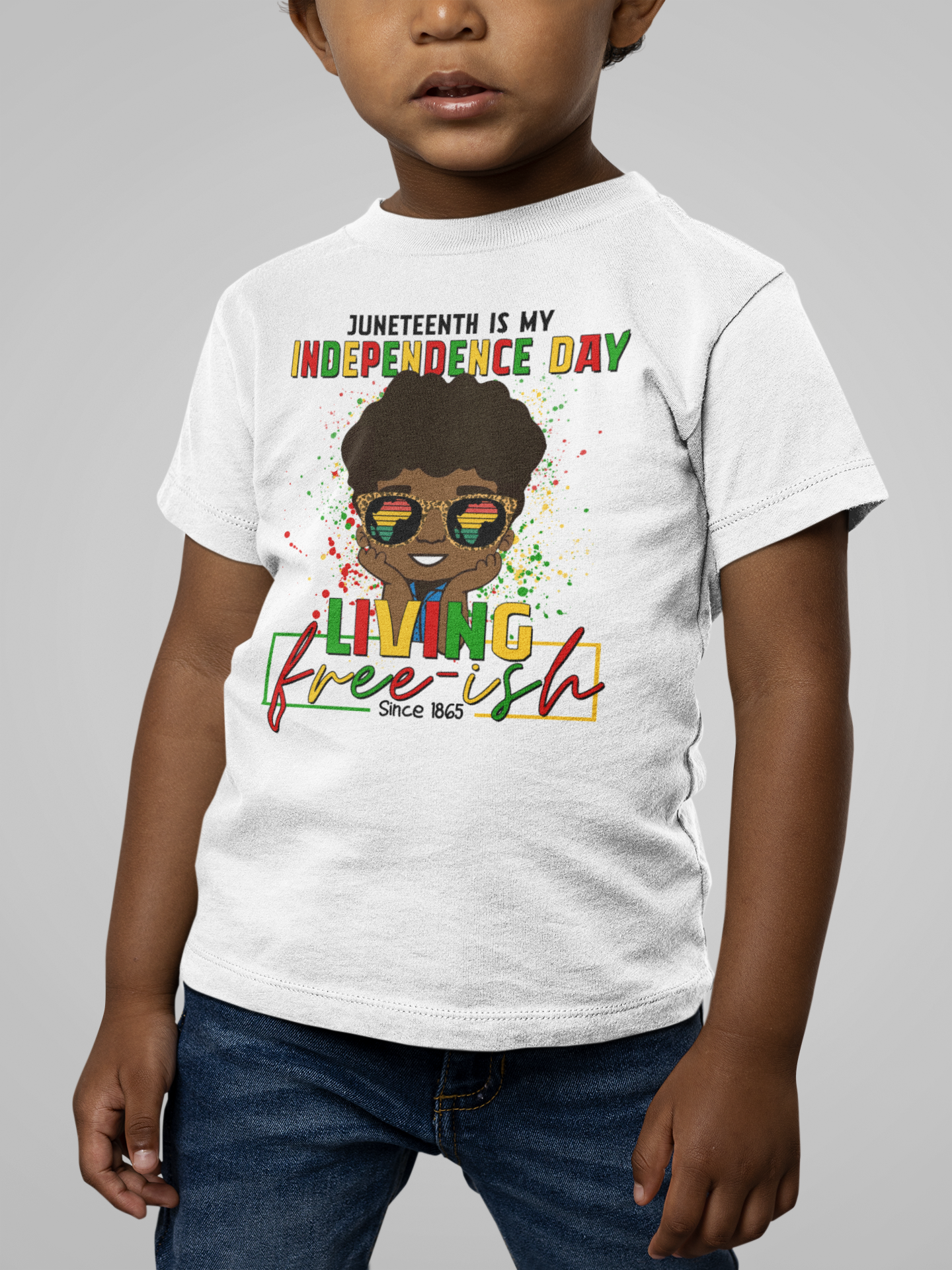 Youth Juneteenth Living Free-ish T-Shirt (Style 2)