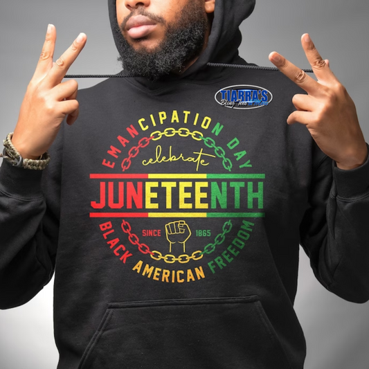 Circular Juneteenth Emancipation Day T-Shirt with Chains