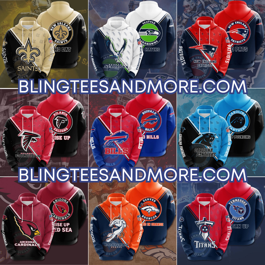 Football Hoodies 2 | Size up 2 Sizes (See Sizing Chart) - All Teams Available