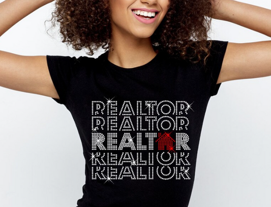 Real Estate Agent Rhinestone T-Shirts
