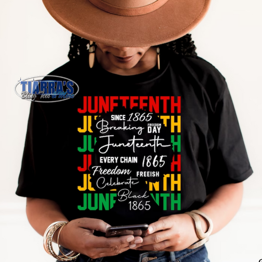 Juneteenth T-Shirt with Woman Outline
