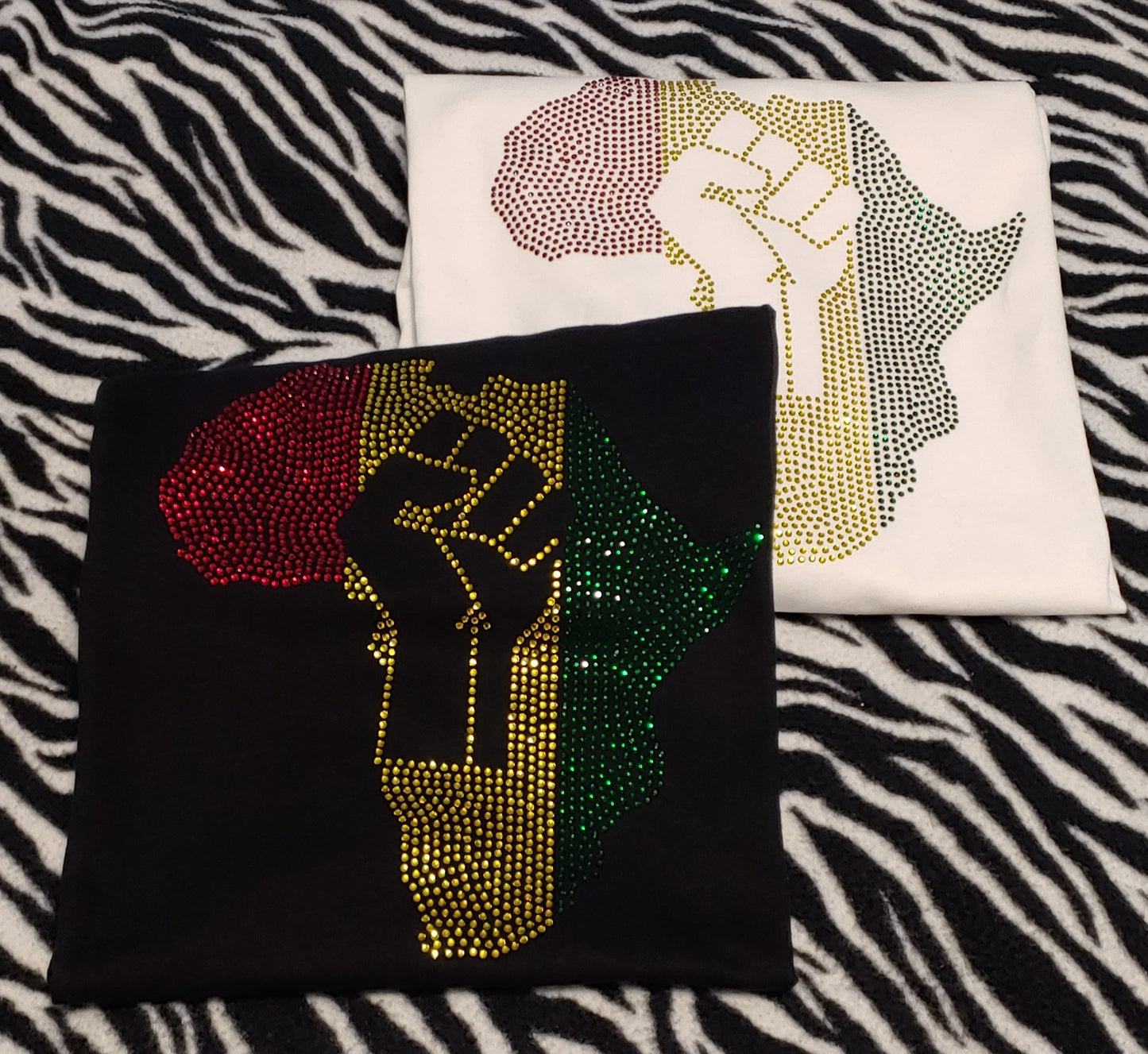 Africa - Black Power Rhinestone Shirt