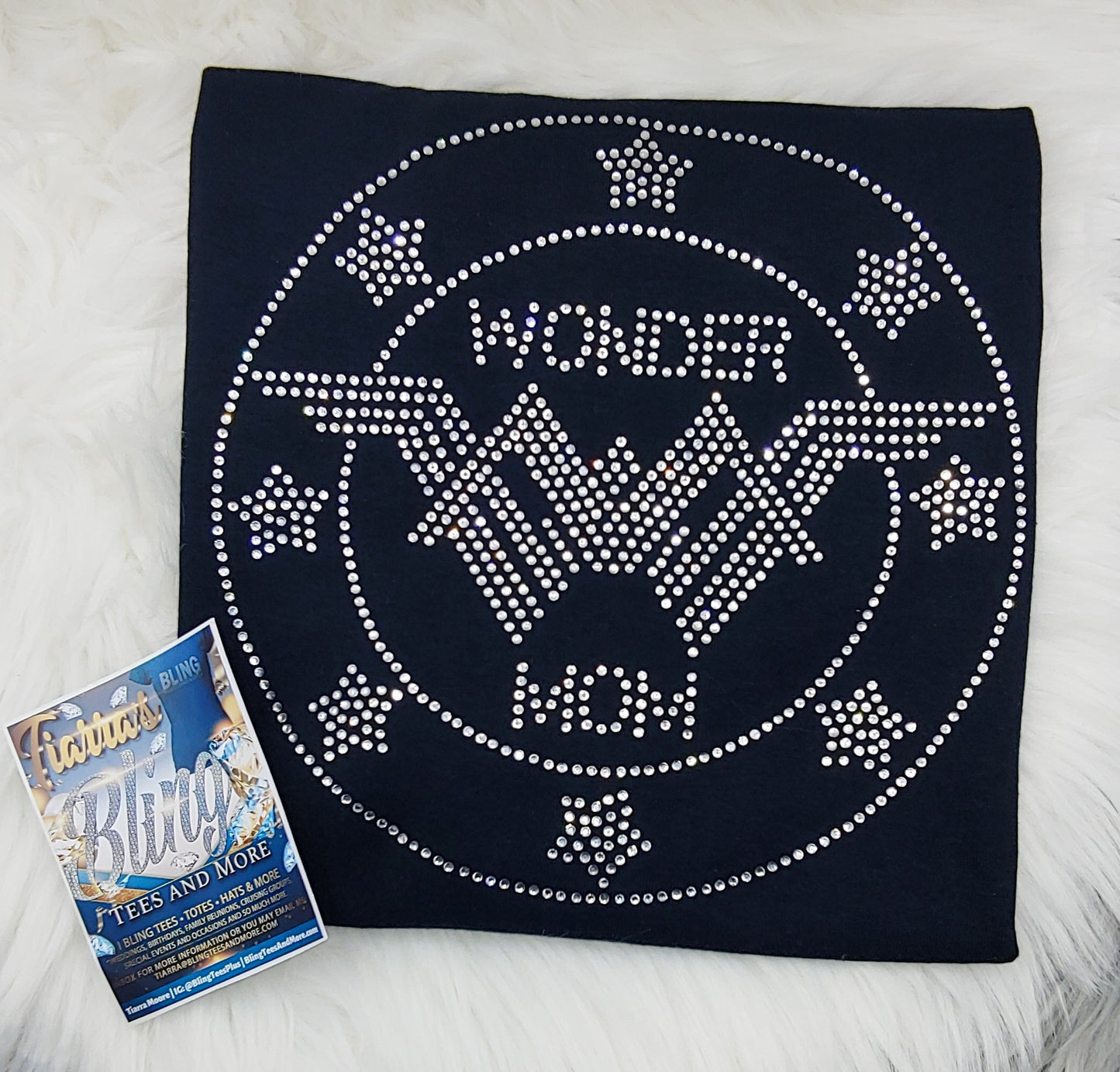 Wonder Mom (Circular) Rhinestone T-Shirt