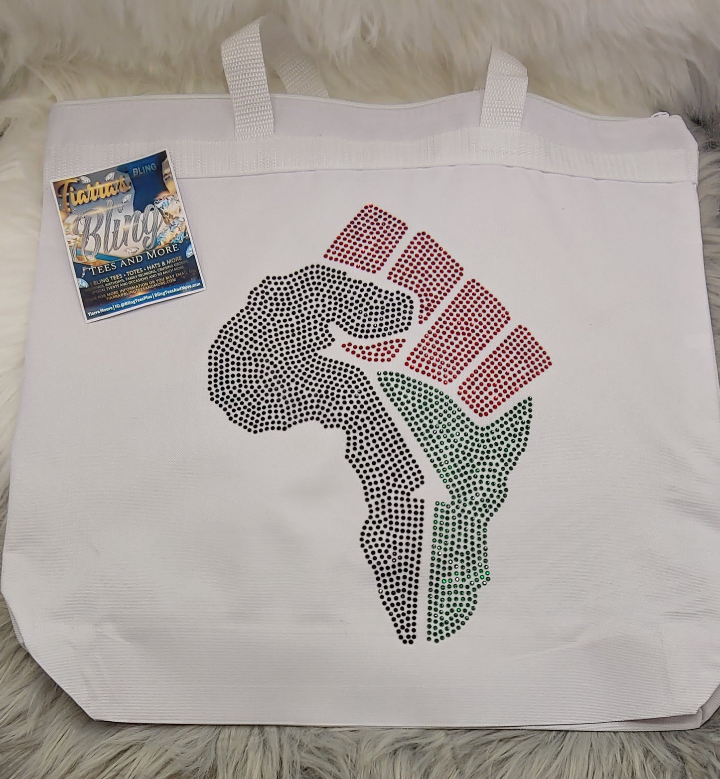 Africa-Shaped Fist Tote Bag
