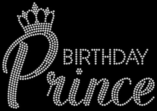 Birthday Prince Rhinestone Transfer