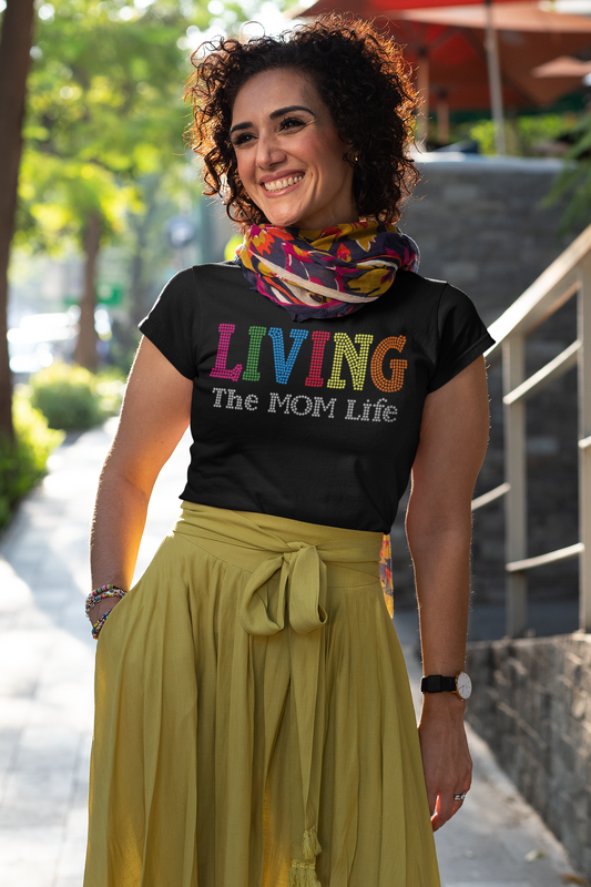 Living The Mom Life Rhinestone T-Shirt