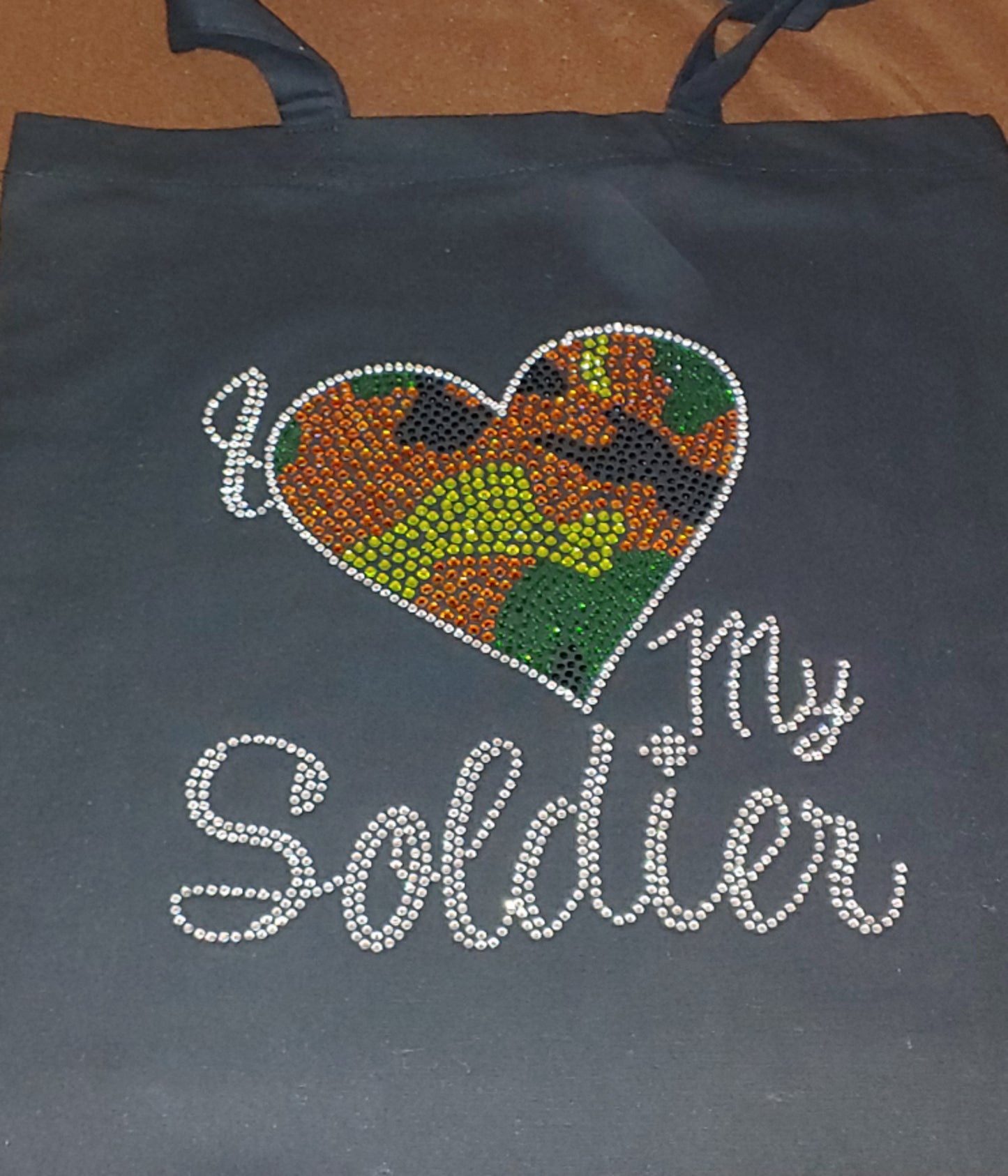 I Love My Soldier Small Tote Bag