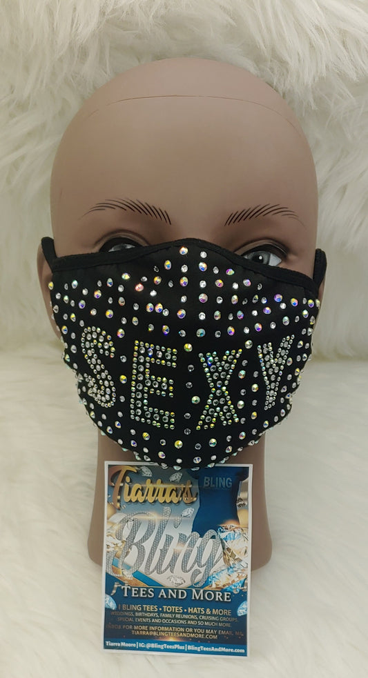 Sexy Rhinestone Adult Face Mask