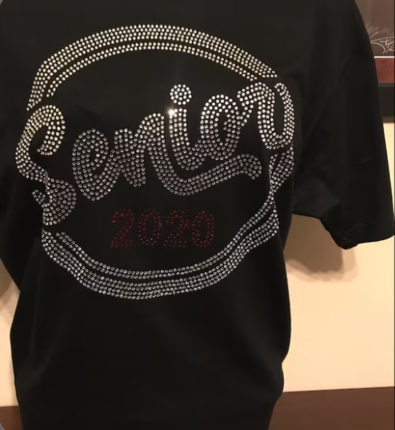 Senior 2023 Circle Design Rhinestone T-Shirt