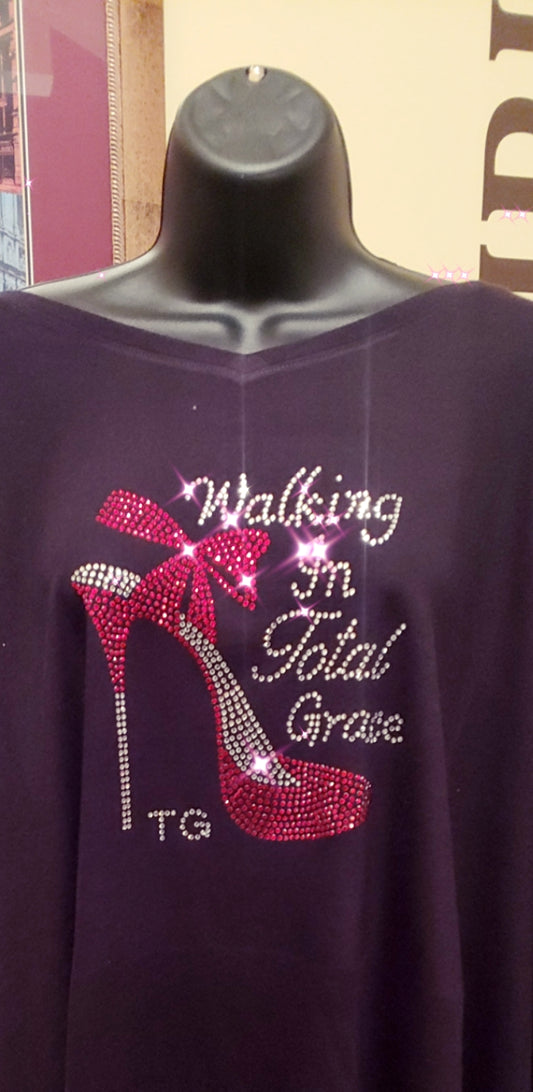 Walking in Total Grace Rhinestone T-Shirt