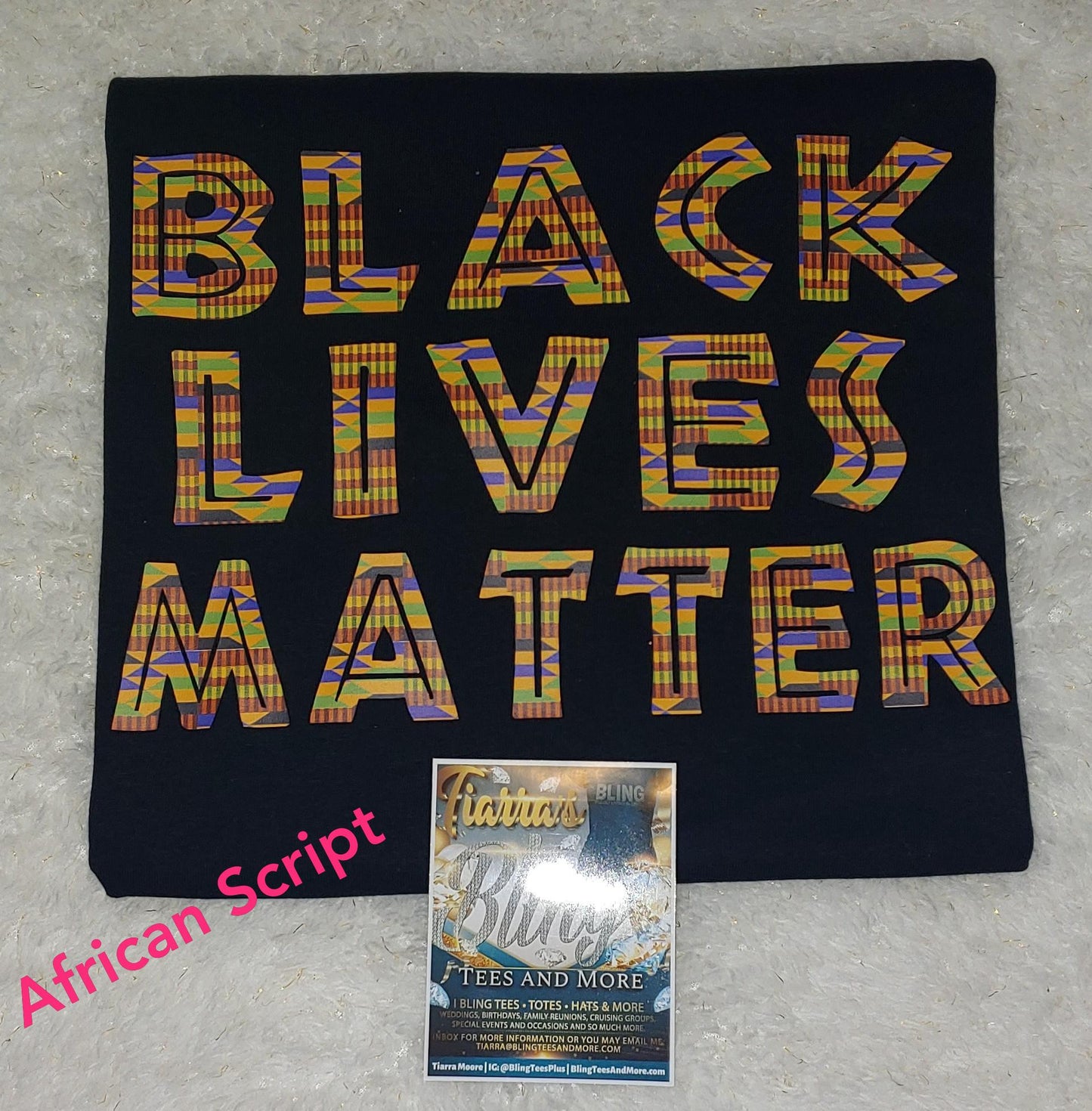 Kente Print Black Lives Matter T-Shirt