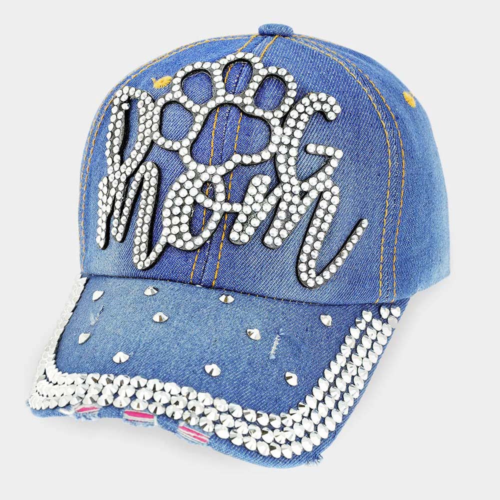 Dog Mom Rhinestone Baseball Cap (4 Styles Available)