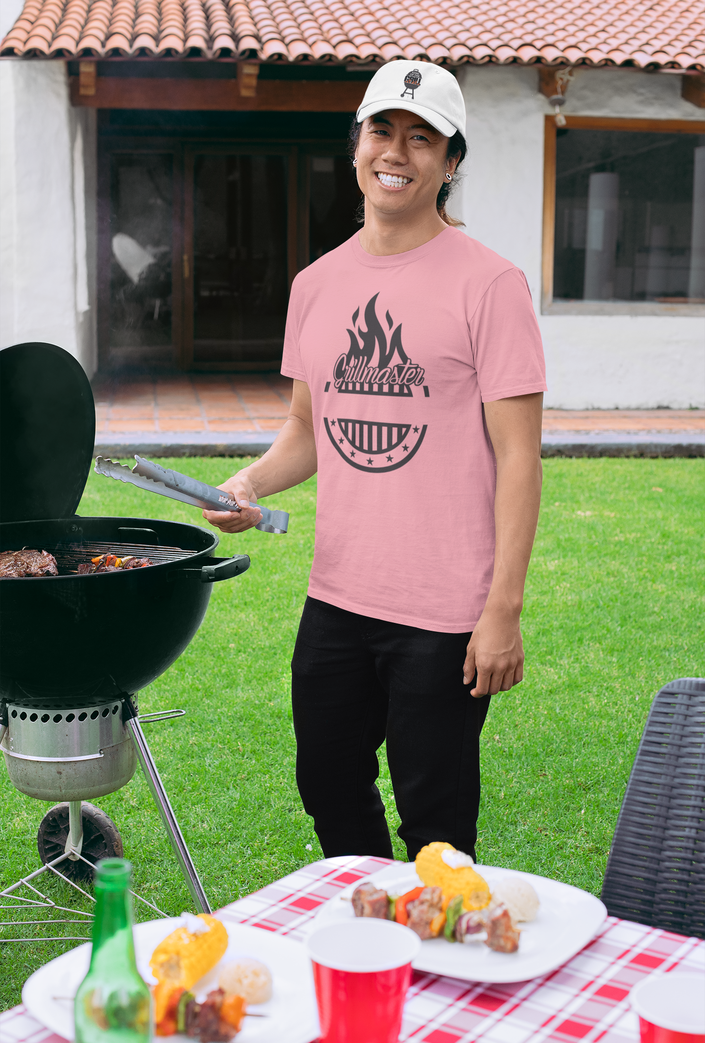 Grill Master with Custom Text (Apron or Shirt)