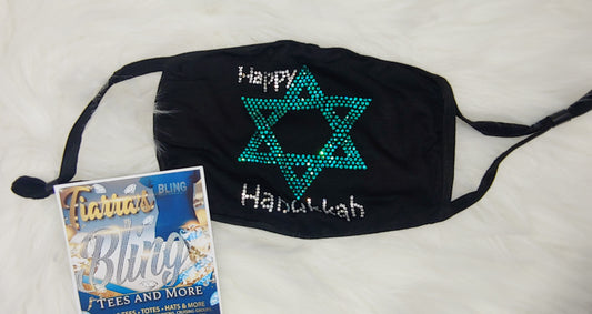 Happy Hanukkah Rhinestone Mask