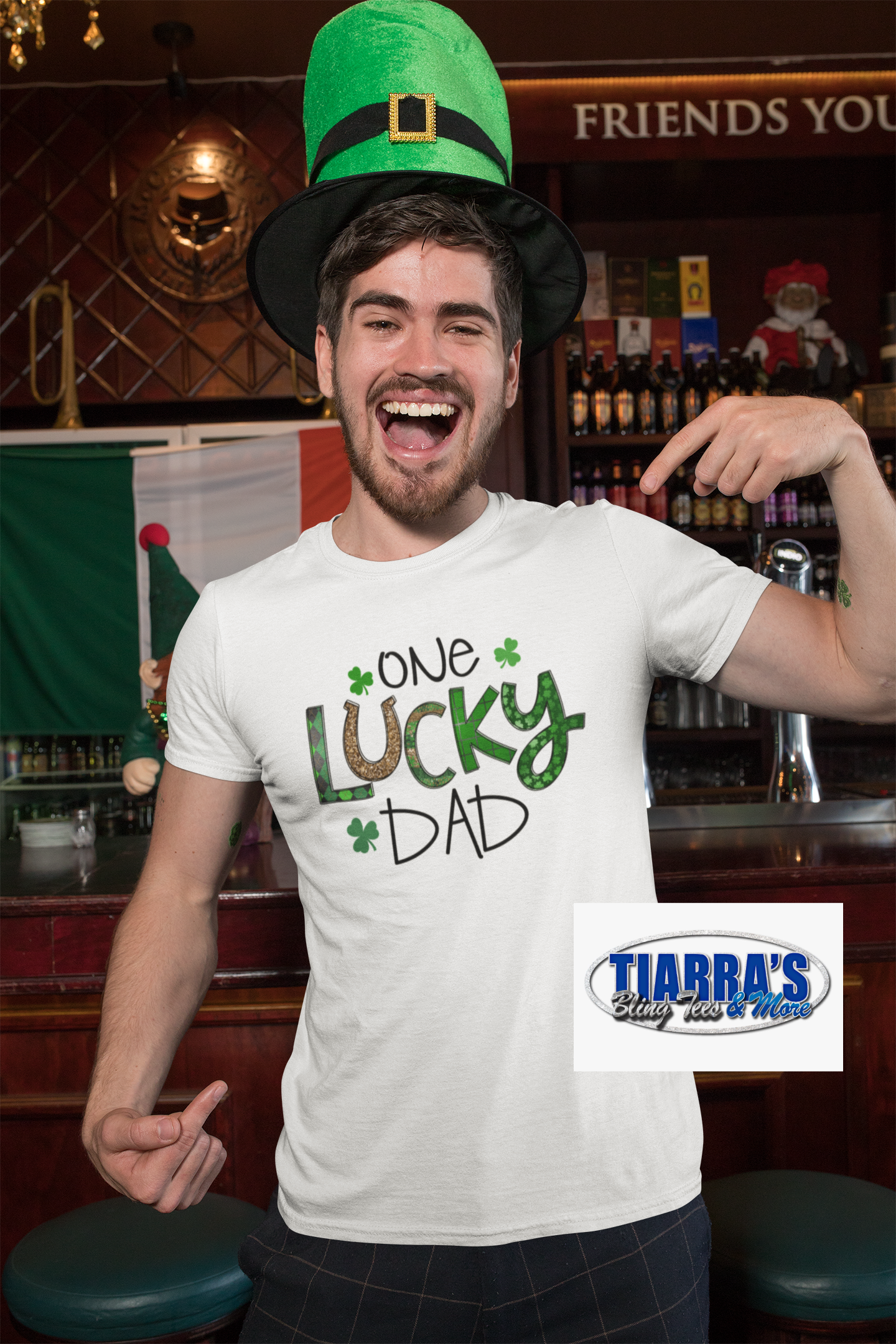 One Lucky Dad T-Shirt w/ Optional Matching Mask (2 Styles)