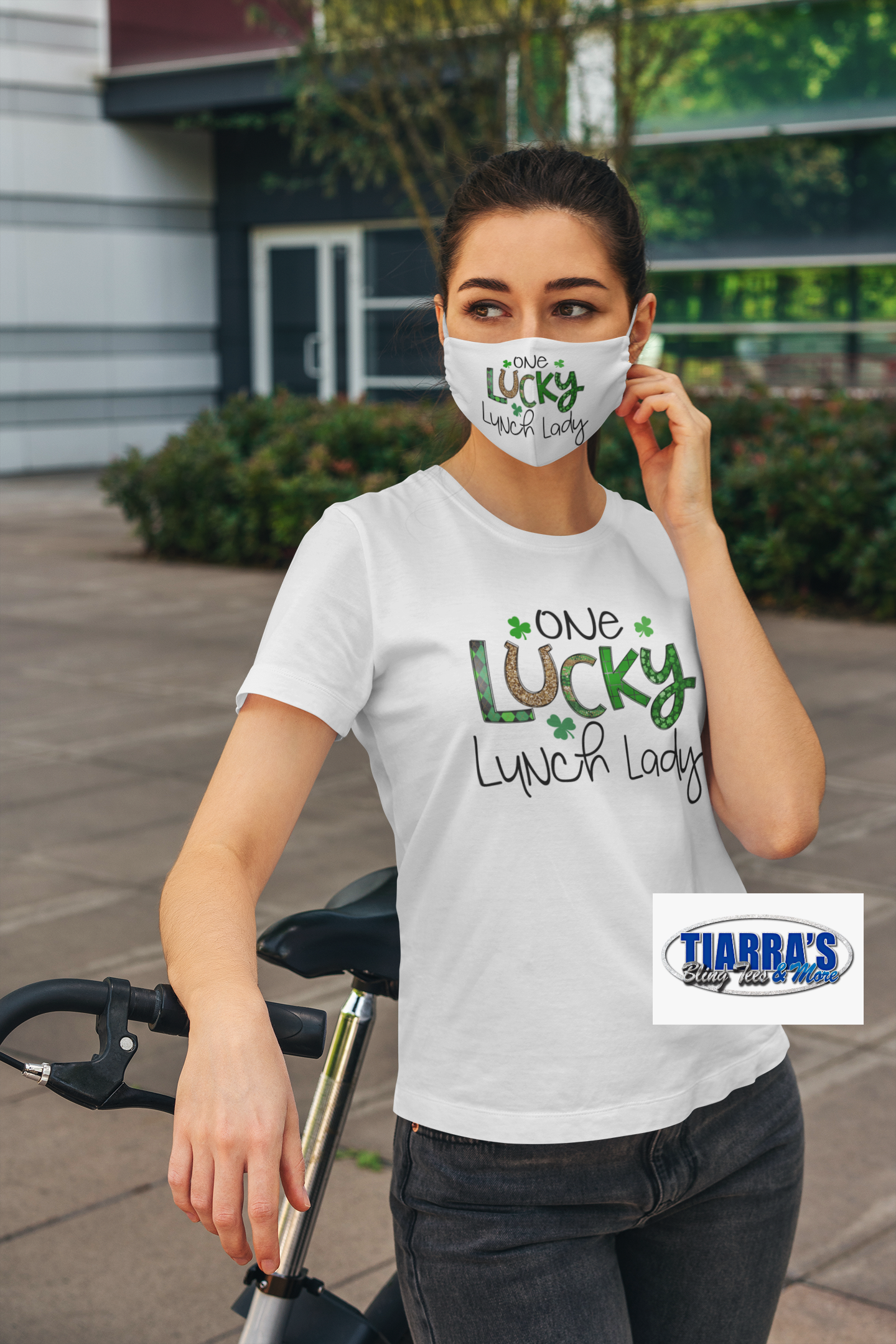 One Lucky Lunch Lady T-Shirt w/ Optional Matching Mask