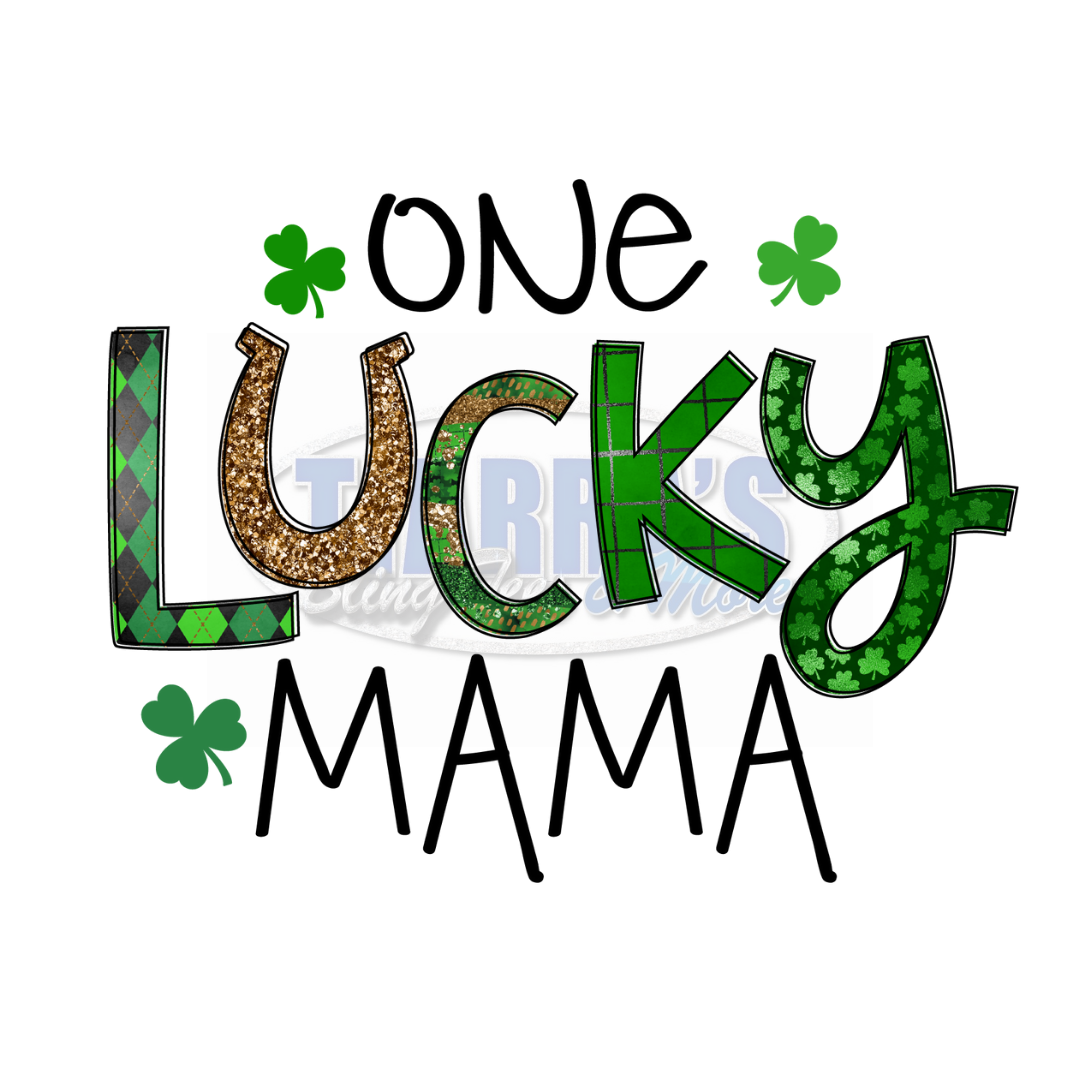 One Lucky Mom/Mama T-Shirt w/ Optional Matching Mask