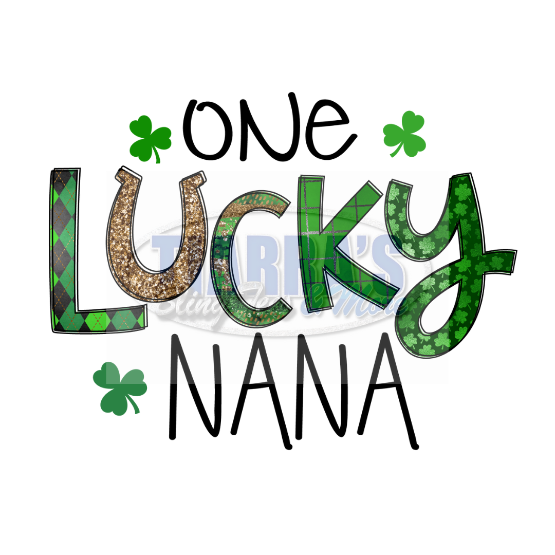 One Lucky Grandma/Nana T-Shirt w/ Optional Matching Mask