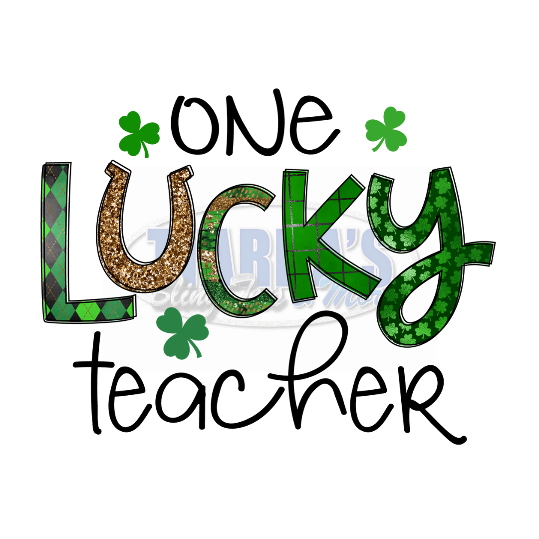 One Lucky Teacher T-Shirt w/ Optional Matching Mask (3 Styles)