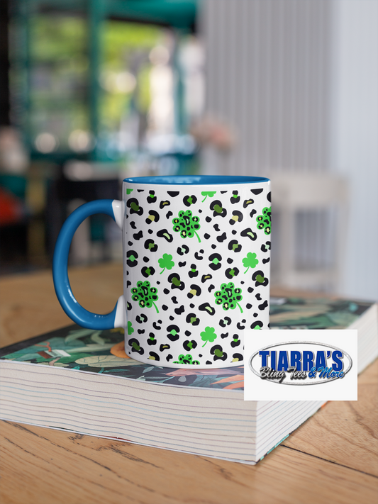 Leopard Print St. Patrick's Day Coffee Mug (Matching Coaster Available)
