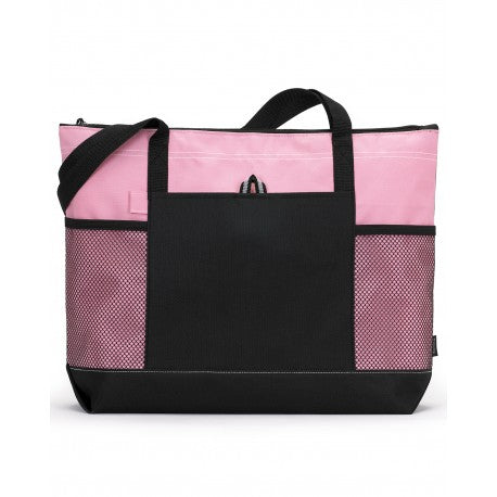 Zippered Tote with Pockets - Multiple Colors