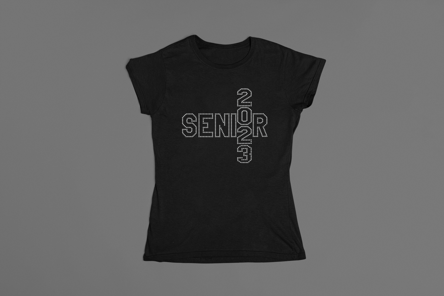 Senior 2023 Cross Design Rhinestone T-Shirt