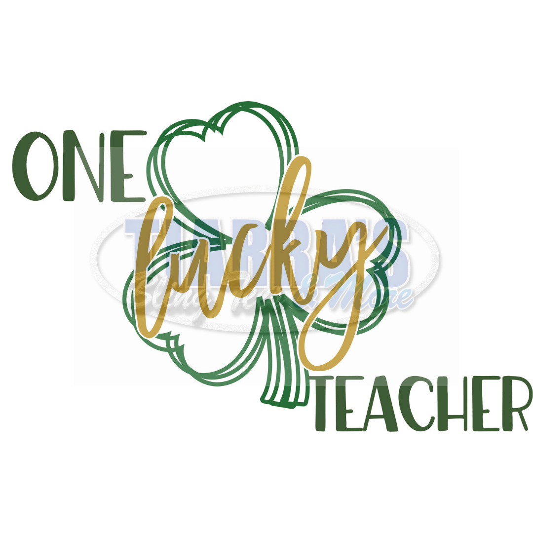 One Lucky Teacher T-Shirt w/ Optional Matching Mask (3 Styles)